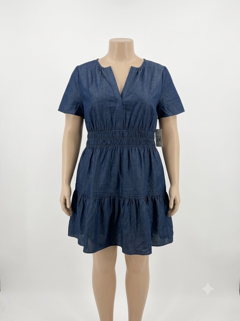 Denim Blue Tiered Mini Skirt